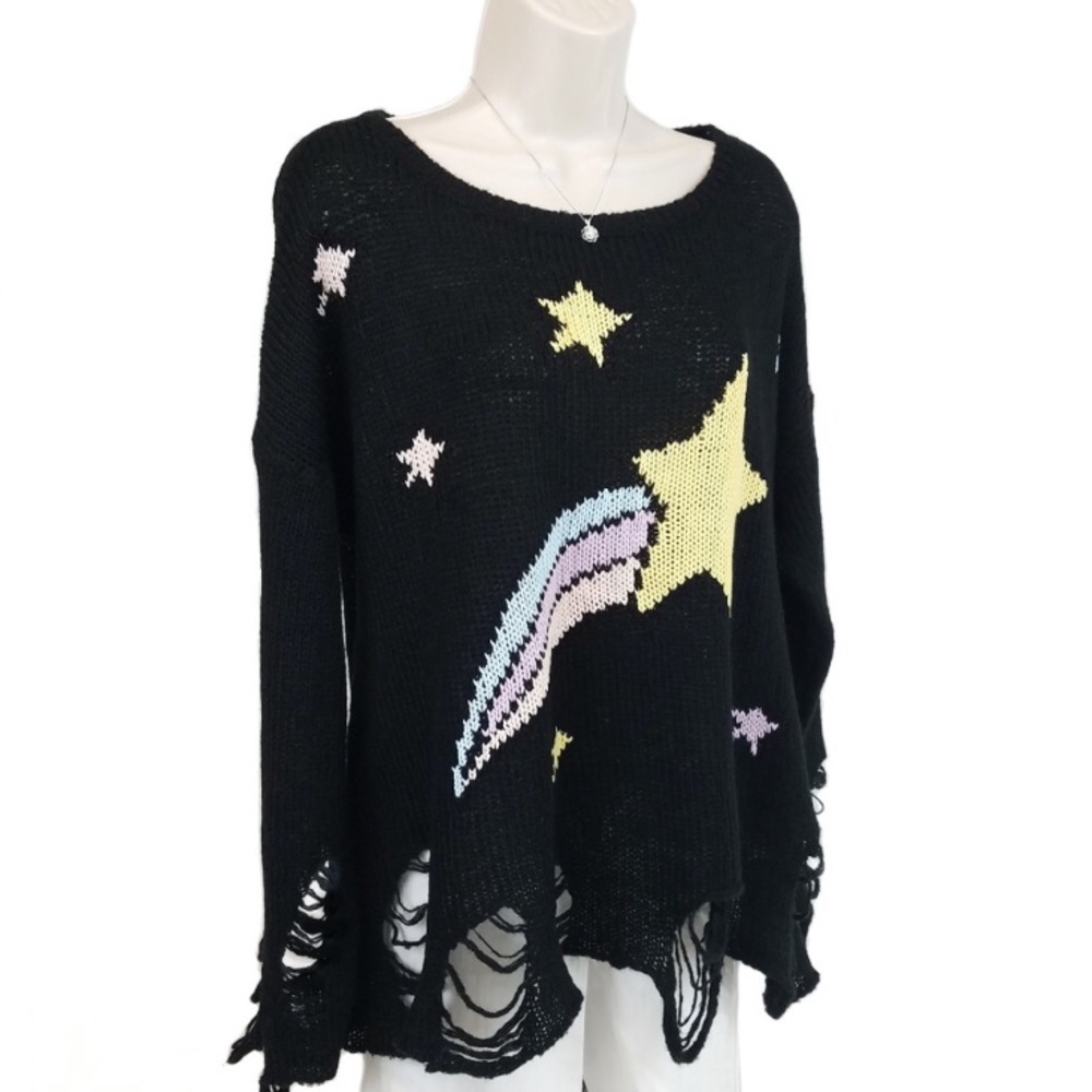 Wildfox baggy beach jumper sweater shooting star
